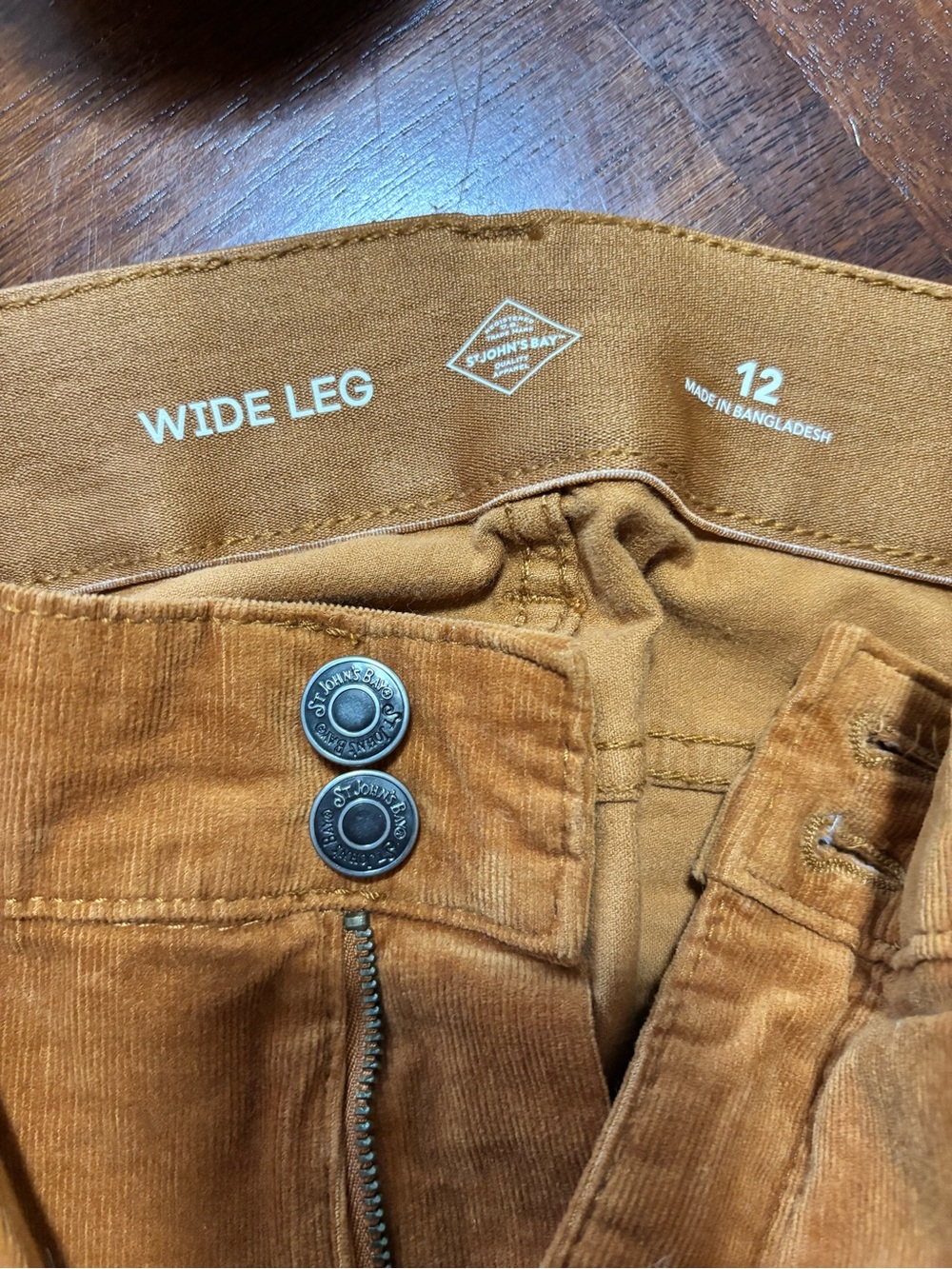 St. John's Bay Corduroy Wide Leg Pants - Rust Brown - Picture 2 of 3